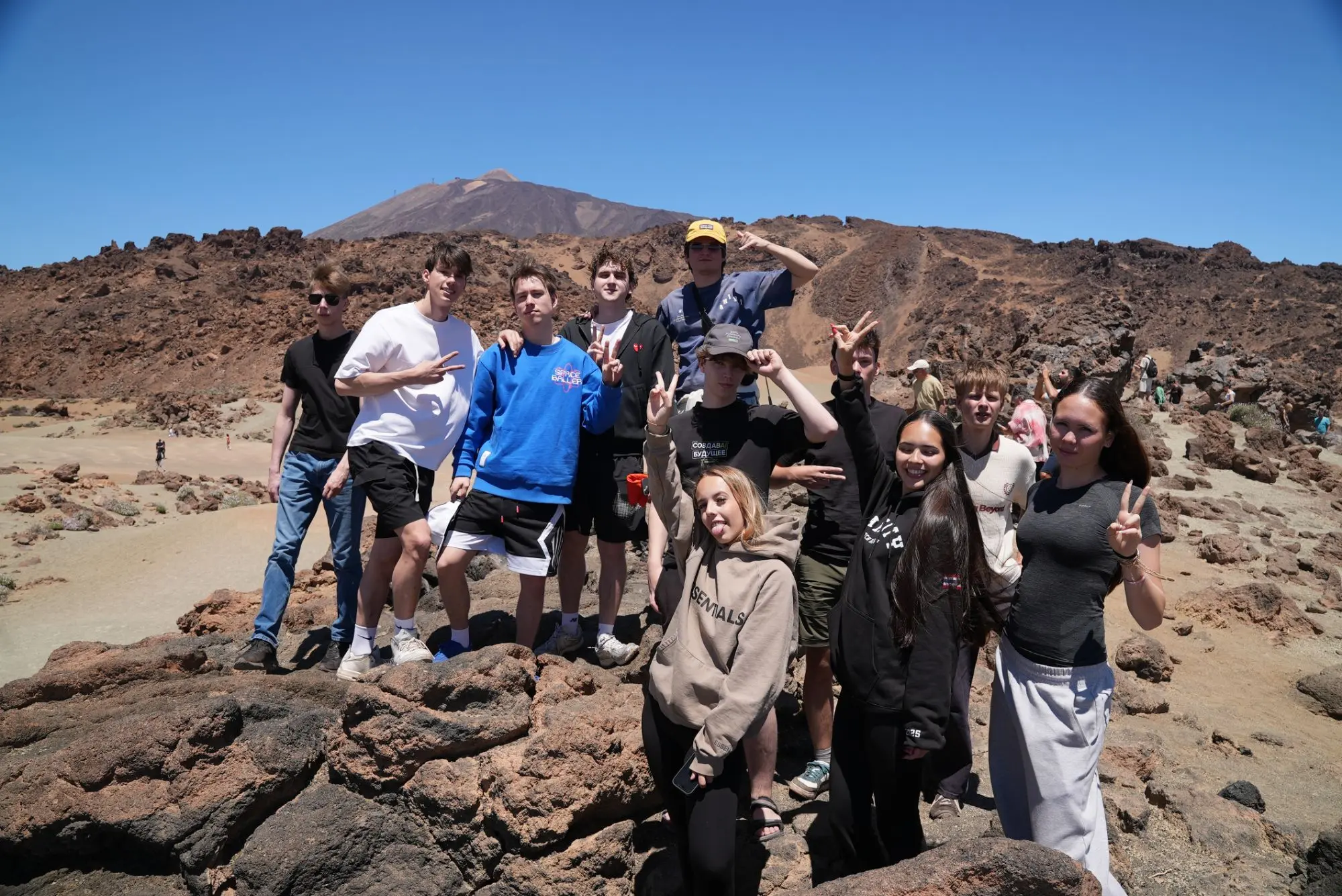 Camp participants on an excursion to Teide National Park